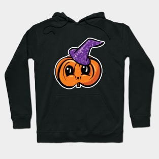 Cute Halloween Pumpkin With Witches Hat Cartoon Hoodie